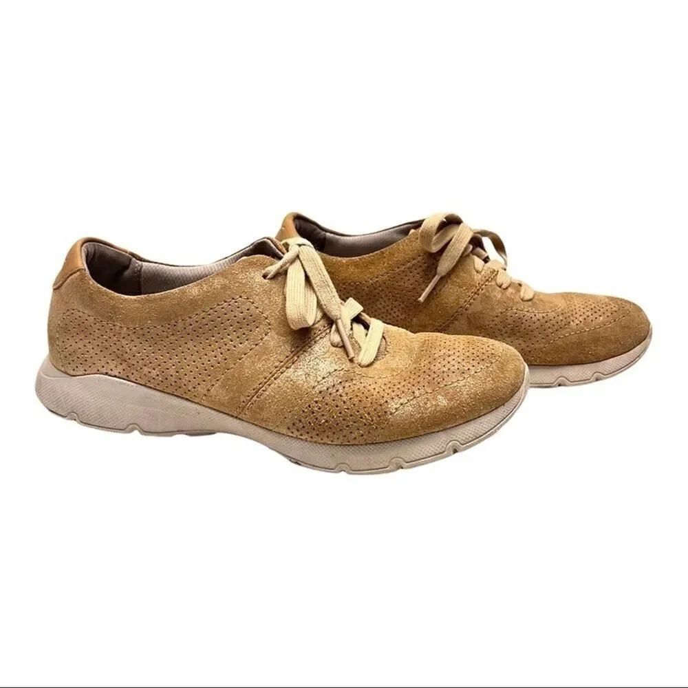 Dansko Women's Alissa Gold Print Leather Athletic Oxford Sneaker EU Size 37